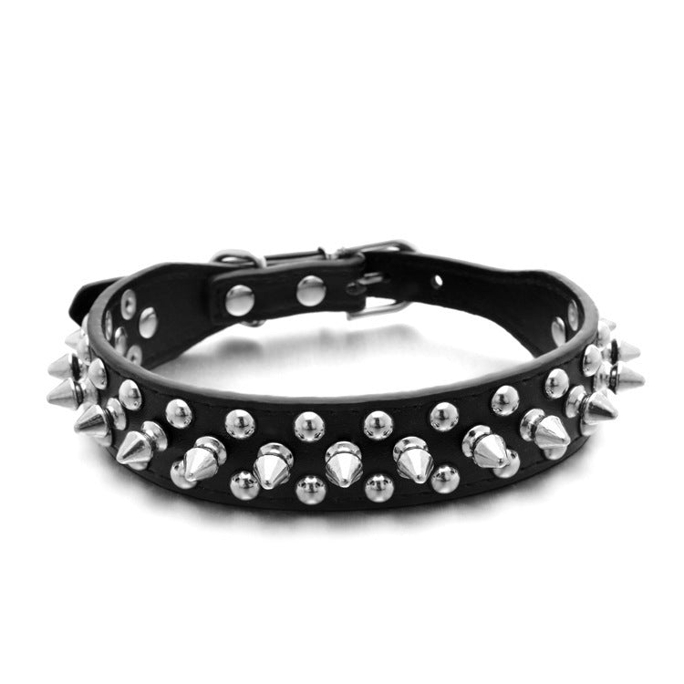Rivet Pet Collar – Adjustable PU Leather Dog Collar
