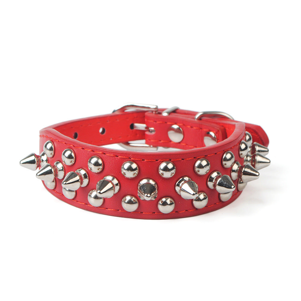 Rivet Pet Collar – Adjustable PU Leather Dog Collar