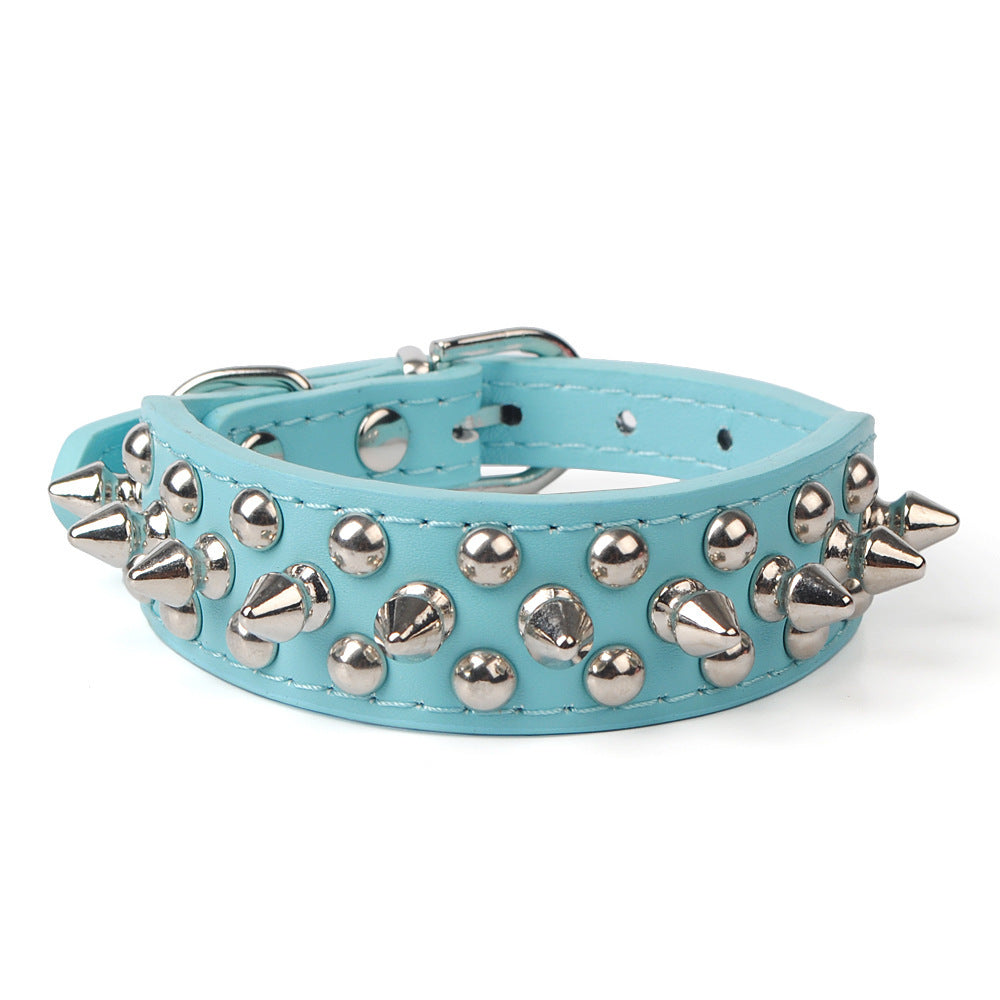 Rivet Pet Collar – Adjustable PU Leather Dog Collar