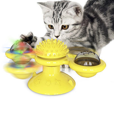 Cat Rotating Windmill Toy – Multi-Function Suction Cat Toy