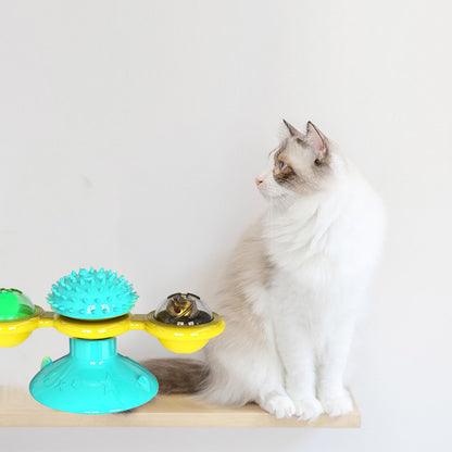 Cat Rotating Windmill Toy – Multi-Function Suction Cat Toy