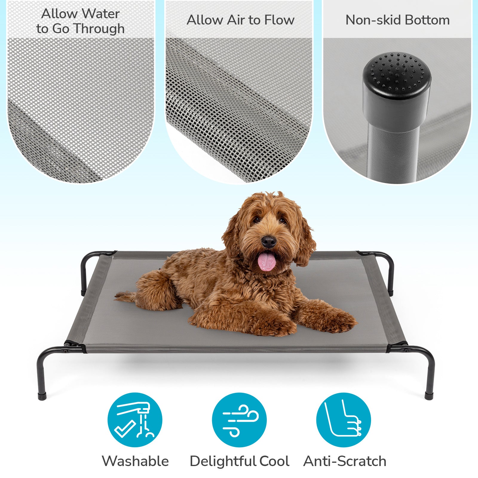 Elevated Dog Bed for Large Dogs – Breathable, Durable & Outdoor-Ready