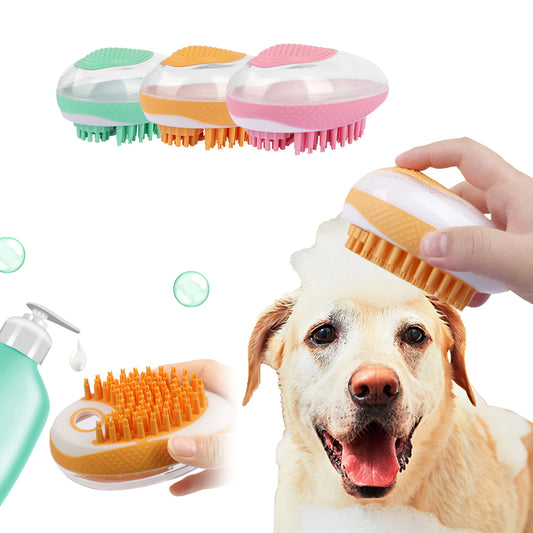 Groom Glory 2-in-1 Pet Bath Massage Brush - Soft Silicone Groomer