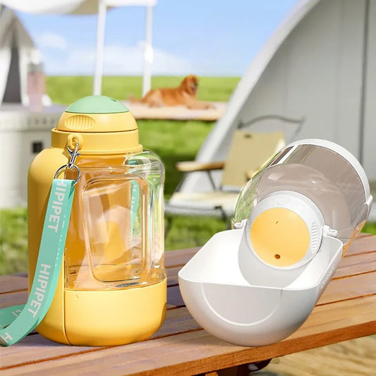 Groom Glory 2-in-1 Portable Pet Water & Food Bottle – Leakproof Travel Dispenser