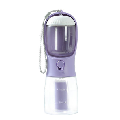 Groom Glory 3-in-1 Portable Pet Water Bottle - Food & Waste Bag Storage for Dogs