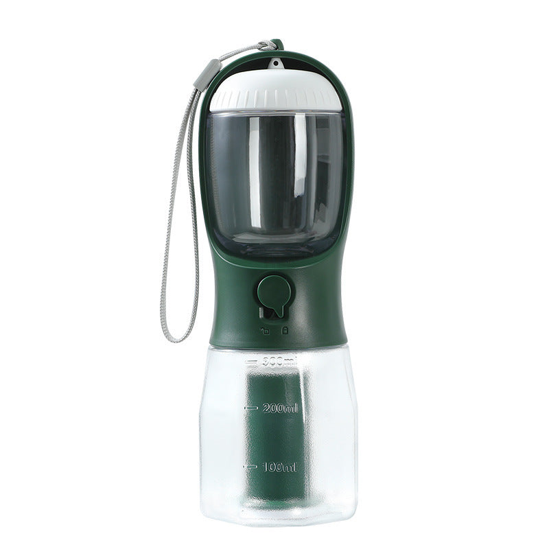 Groom Glory 3-in-1 Portable Pet Water Bottle - Food & Waste Bag Storage for Dogs