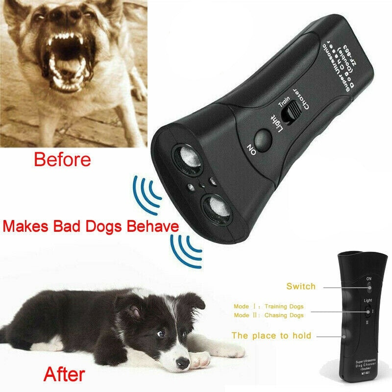 Groom Glory 3-in-1 Ultrasonic Dog Repeller – Bark Control & LED Training Device