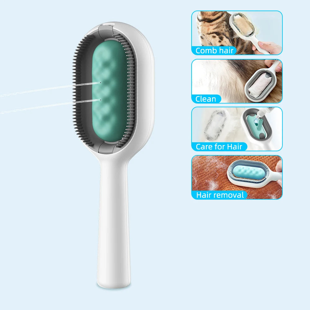 Groom Glory 4-in-1 Cat Hair Brush with Water Tank – Grooming & Cleaning Comb