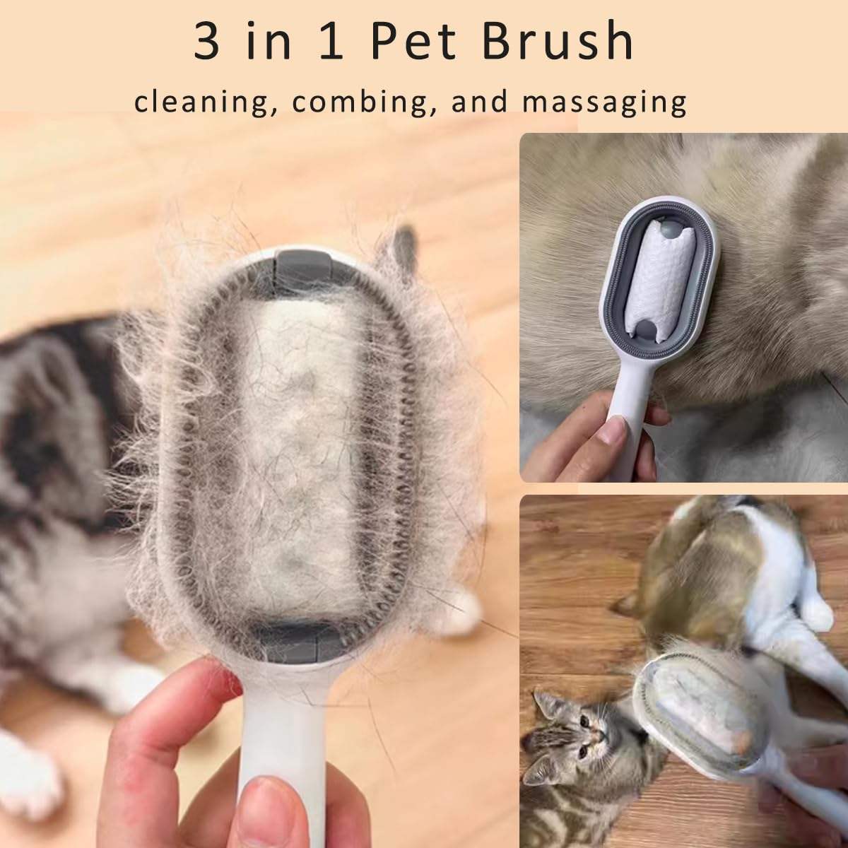 Groom Glory 4-in-1 Cat Hair Brush with Water Tank – Grooming & Cleaning Comb
