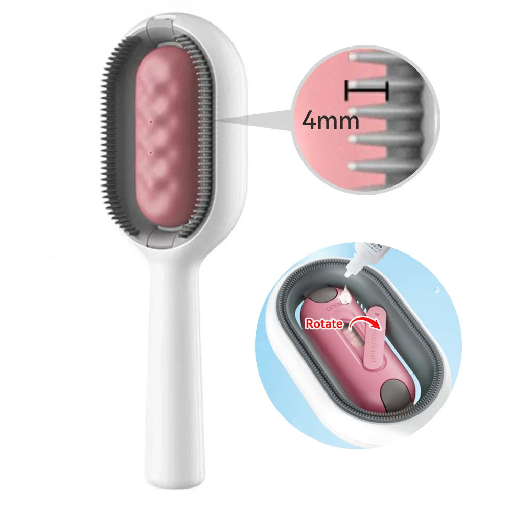 Groom Glory 4-in-1 Cat Hair Brush with Water Tank – Grooming & Cleaning Comb