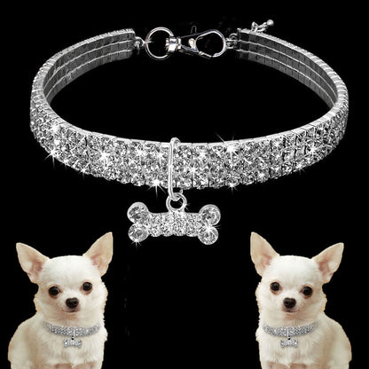 Groom Glory Bling Rhinestone Dog Collar – Crystal Puppy Collar