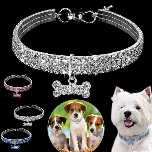 Groom Glory Bling Rhinestone Dog Collar – Crystal Puppy Collar