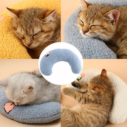 Groom Glory Cat U-Shaped Sleep Pillow – Soft Neck Support for Small Pets