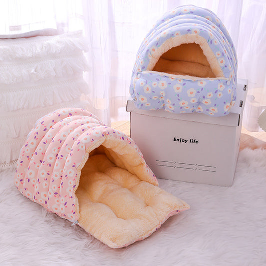 Groom Glory Cozy Winter Cat Nest – Removable, Warm, Enclosed Bed