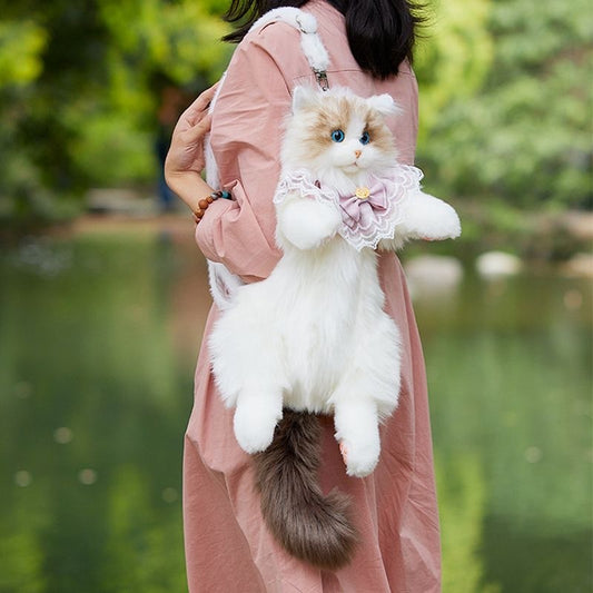 Groom Glory Cute Ragdoll Plush Backpack – Lightweight Toy-Inspired Bag