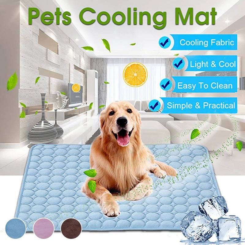 Groom Glory Dog Cooling Mat – Ice Silk Pet Cooling Pad for Kennels, Crates & Travel