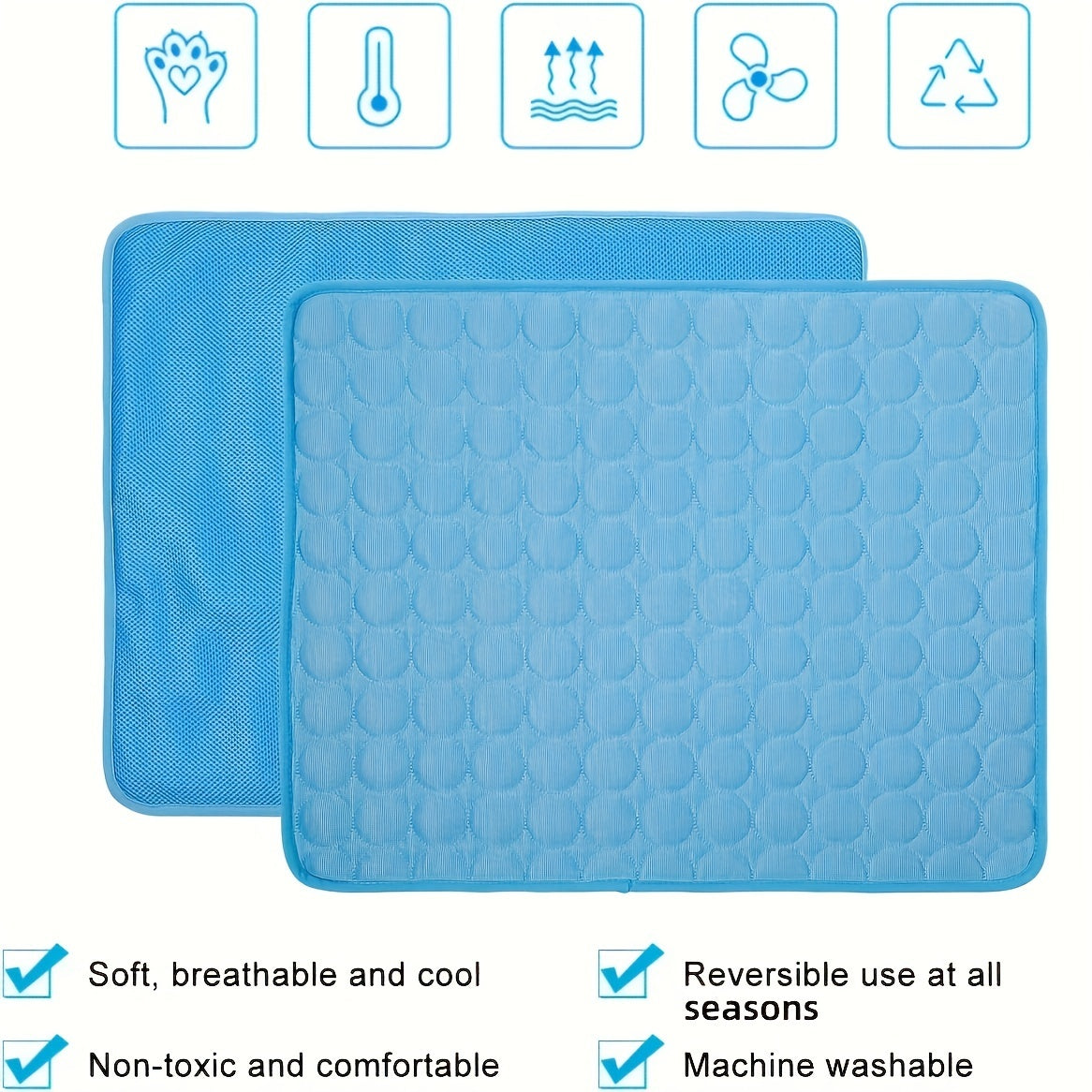 Groom Glory Dog Cooling Mat – Ice Silk Pet Cooling Pad for Kennels, Crates & Travel