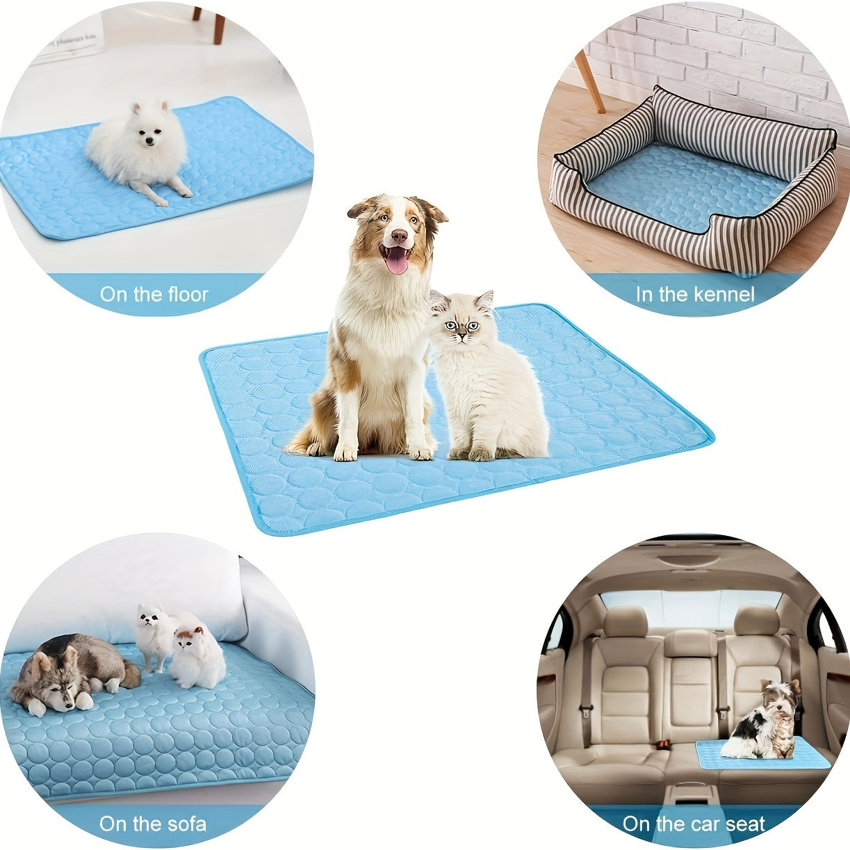 Groom Glory Dog Cooling Mat – Ice Silk Pet Cooling Pad for Kennels, Crates & Travel