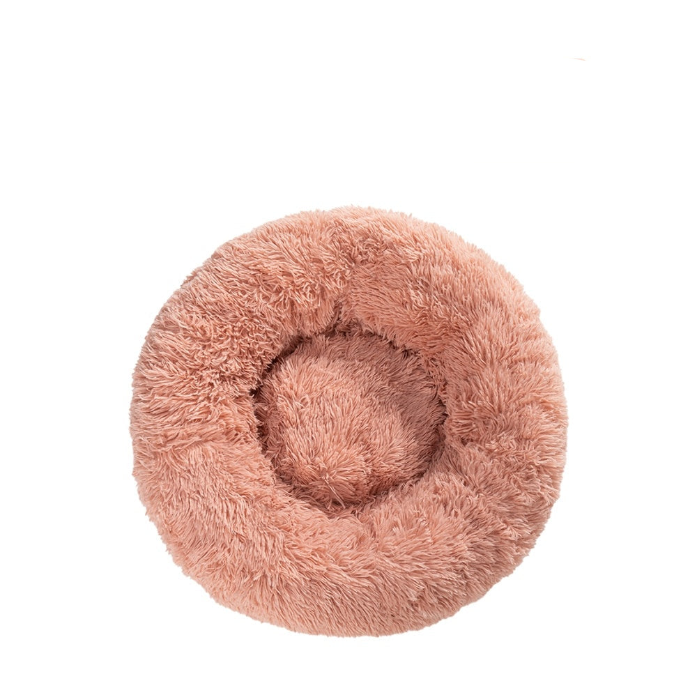 Groom Glory Fluffy Donut Dog Bed – Soft Plush Calming Pet Cushion