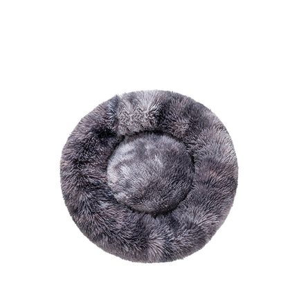 Groom Glory Fluffy Donut Dog Bed – Soft Plush Calming Pet Cushion