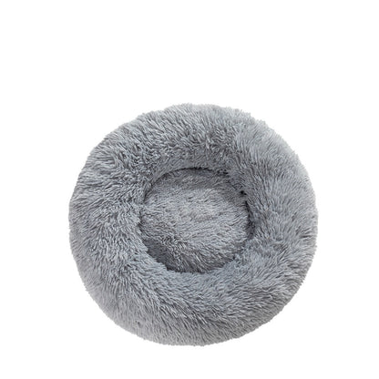 Groom Glory Fluffy Donut Dog Bed – Soft Plush Calming Pet Cushion