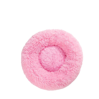 Groom Glory Fluffy Donut Dog Bed – Soft Plush Calming Pet Cushion