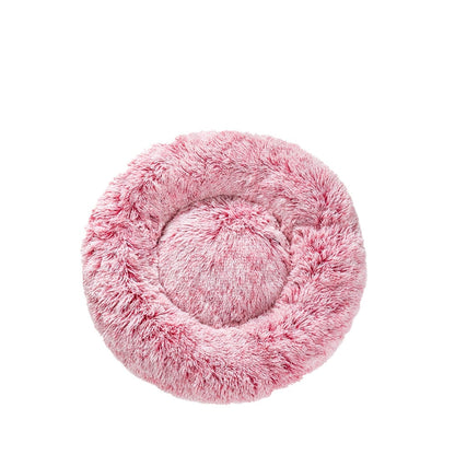 Groom Glory Fluffy Donut Dog Bed – Soft Plush Calming Pet Cushion