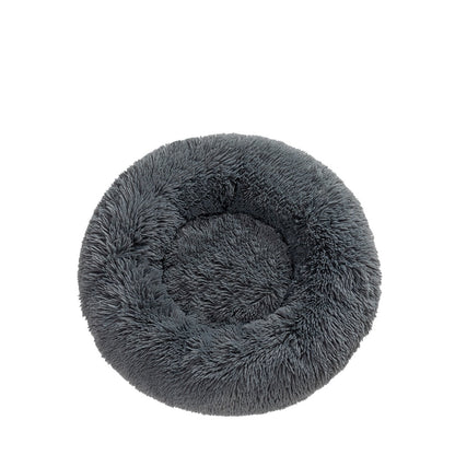 Groom Glory Fluffy Donut Dog Bed – Soft Plush Calming Pet Cushion
