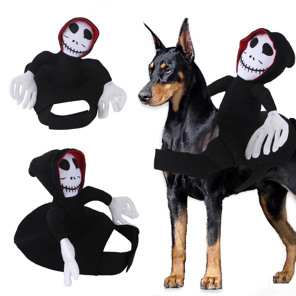 Groom Glory  Funny Halloween Pet Costume – Spider, Pumpkin, or Goblin Rider Cosplay Outfit for Dogs & Cats