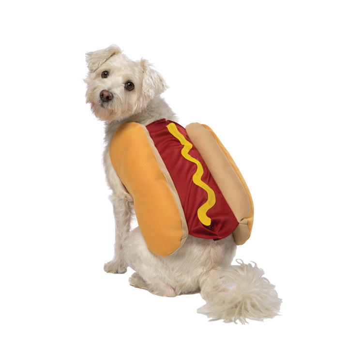 Groom Glory Funny Hot Dog Halloween Costume for Dogs & Cats – Pet Party Outfit with Velcro Closure