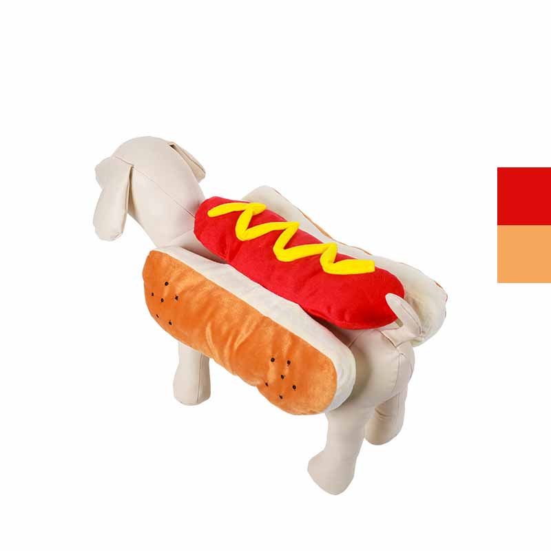 Groom Glory Funny Hot Dog Halloween Costume for Dogs & Cats – Pet Party Outfit with Velcro Closure