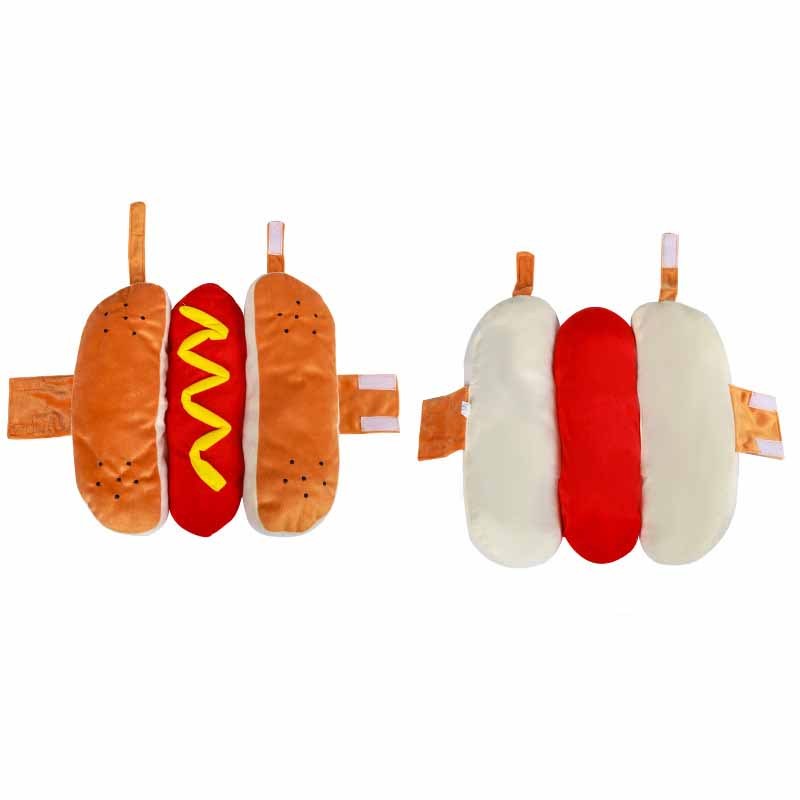 Groom Glory Funny Hot Dog Halloween Costume for Dogs & Cats – Pet Party Outfit with Velcro Closure
