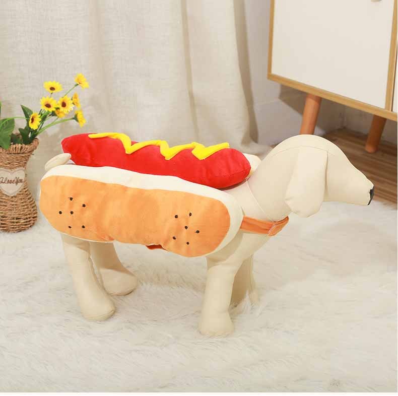 Groom Glory Funny Hot Dog Halloween Costume for Dogs & Cats – Pet Party Outfit with Velcro Closure