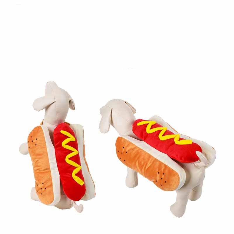 Groom Glory Funny Hot Dog Halloween Costume for Dogs & Cats – Pet Party Outfit with Velcro Closure