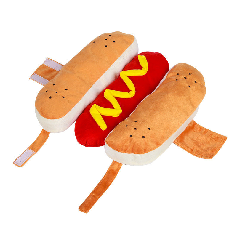 Groom Glory Funny Hot Dog Halloween Costume for Dogs & Cats – Pet Party Outfit with Velcro Closure