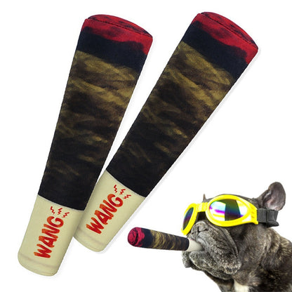 Groom Glory Funny Plush Dog Toy – Fake Cigarette Sound Toy for Pets