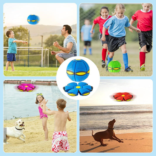 Groom Glory Magic Flying Saucer Ball Dog Toy with Lights – Outdoor Pet Game