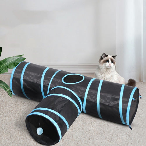 Groom Glory New Foldable Cat Tunnel & Toy Set – Pet Climbing Path for Indoor Play & Comfort