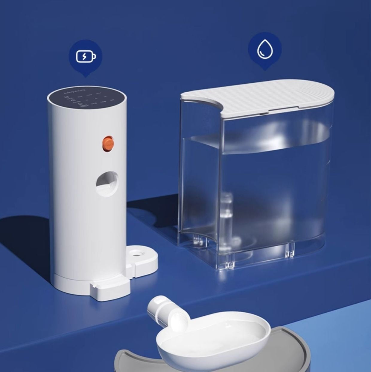 Groom Glory Rechargeable Dump Cat Water Fountain - Automatic Water Feeder