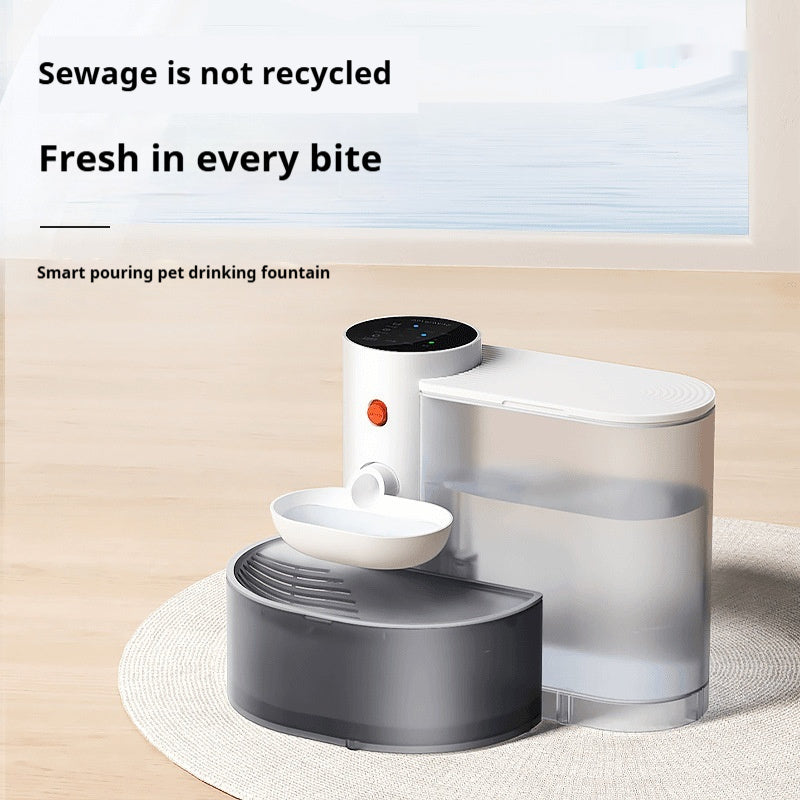 Groom Glory Rechargeable Dump Cat Water Fountain - Automatic Water Feeder