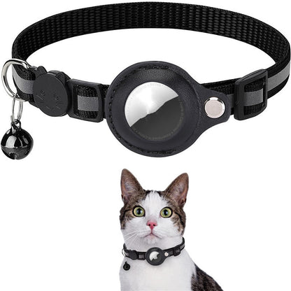 Groom Glory Reflective Nylon Pet AirTag Collar - Waterproof Holder