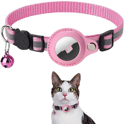 Groom Glory Reflective Nylon Pet AirTag Collar - Waterproof Holder