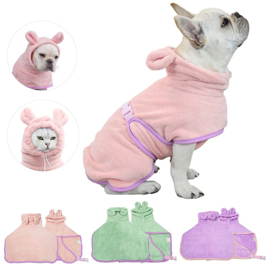 Groom Glory Super Absorbent Dog Bathrobe – Quick-Dry Microfiber Pet Towel