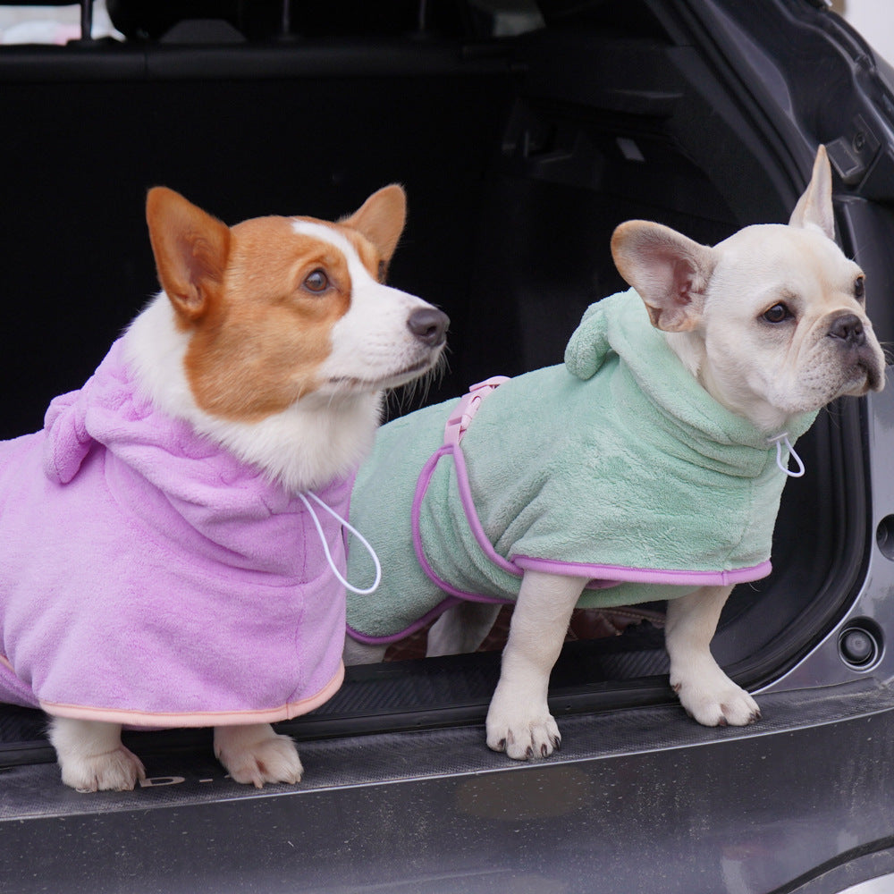 Groom Glory Super Absorbent Dog Bathrobe – Quick-Dry Microfiber Pet Towel