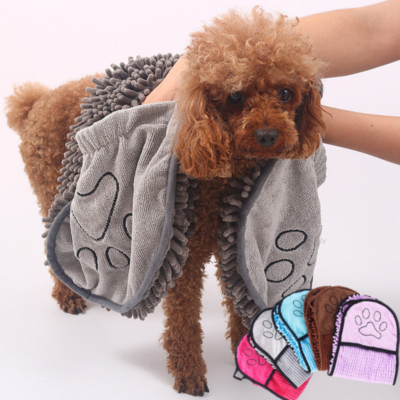 Groom Glory Super Absorbent Dog Cat - Bath Towel Pockets