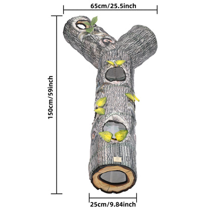 Groom Glory Tree Pattern 3-Way Tunnel Toy for Cats & Small Pets – Foldable Pet Play Tube by Zhiyi 