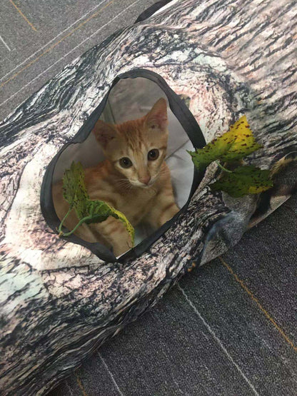 
Groom Glory Tree Pattern 3-Way Tunnel Toy for Cats & Small Pets – Foldable Pet Play Tube by Zhiyi 

