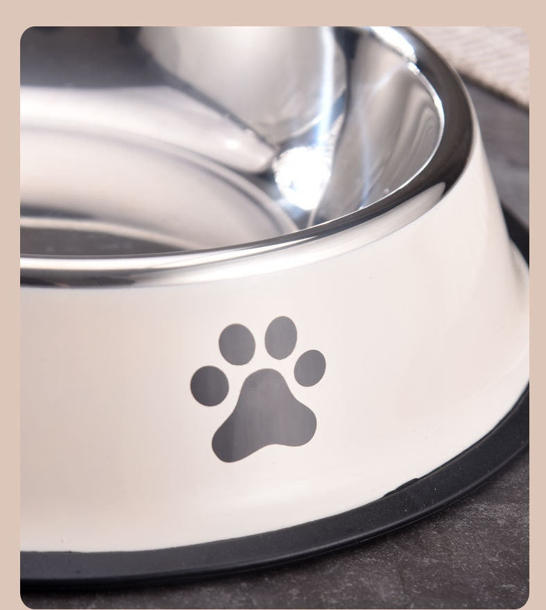 Printed Non-Slip Cat Bowl – Stainless Steel Pet Food Bowl