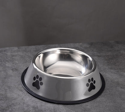 Printed Non-Slip Cat Bowl – Stainless Steel Pet Food Bowl