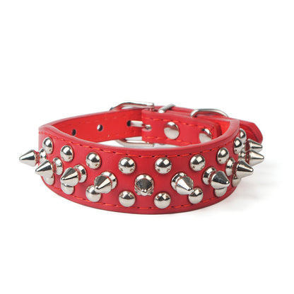 Rivet Pet Collar – Adjustable PU Leather Dog Collar